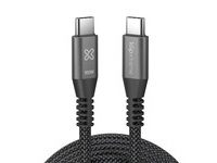 Klip Xtreme USB cable - 24 pin USB-C - 3 m - Black - 100W Braided Fast charging
