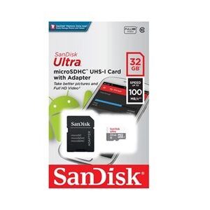 SanDisk Ultra - Flash memory card (microSDHC to SD adapter included) - 32 GB - Class 10 - microSDHC