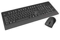 Klip Xtreme Keyboard and mouse set - English - Wireless - USB - Black - water resistant