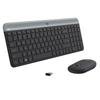 Logitech Keyboard and mouse set - English - Wireless - Graphite MK470