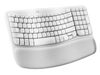 Logitech Ergo Series Wave Keys Wireless Ergonomic Keyboard with Cushioned Palm Rest, Off-white -