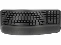 Logitech Ergo Series Wave Keys Wireless Ergonomic Keyboard with Cushioned Palm Rest, Graphite -